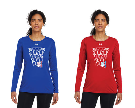 "Geometric Hoop" on Ladies' Under Armour Long Sleeve T-Shirt