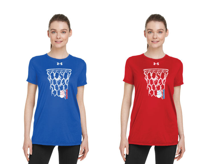 "Geometric Hoop" on Ladies' Under Armour T-Shirt